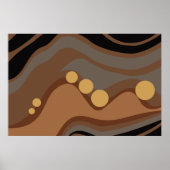 Abstract Zwart en Bruin Laag Getij Poster (Voorkant)
