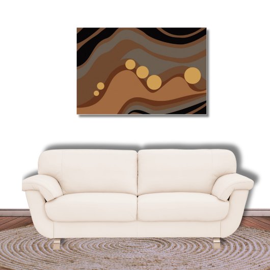 Abstract Zwart en Bruin Laag Getij Poster