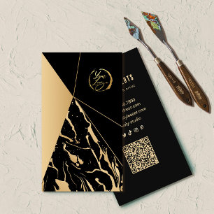 Abstract zwart en goud artiest visitekaartje