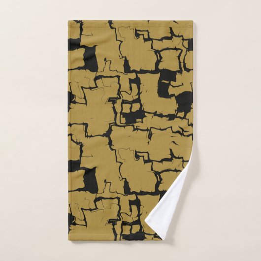 Abstract zwart en goud bad handdoek (Handdoek)