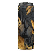 Abstract Zwart en Goud Botanisch Thermosbeker (Achterkant)