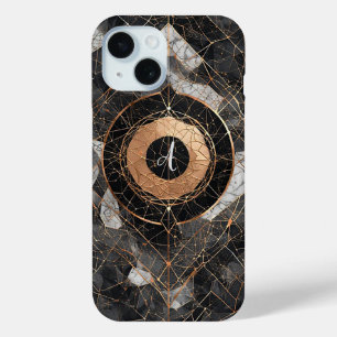 Abstract zwart en goud decoratief geometrisch