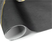 Abstract Zwart en Gouden Agaat Marmeren Swirl Cadeaupapier (Rol Hoek)
