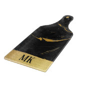 Abstract Zwart en Gouden Agaat Marmeren Swirl Snijplank (Hoek)