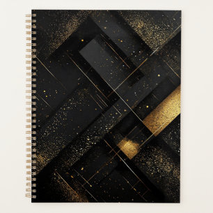 Abstract zwart en gouden geometrisch ontwerp planner