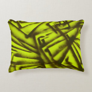 Abstract zwart en groen accent kussen