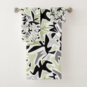 Abstract, zwart en groen, jeugd, modern, creatief bad handdoek