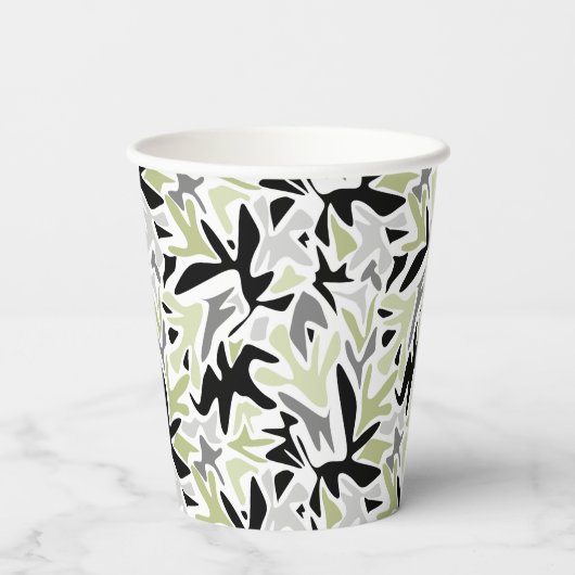Abstract, zwart en groen, jeugd, modern, creatief papieren bekers (Achterkant)