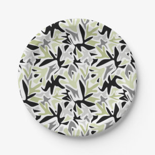Abstract, zwart en groen, jeugd, modern, creatief papieren bordje