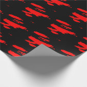 Abstract zwart en rood cadeaupapier (Hoek)