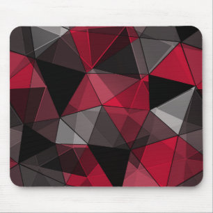 Abstract, zwart en rood, driehoek, geometrisch, zw muismat