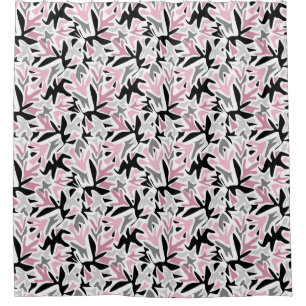 Abstract, zwart en roze, jeugd, moderne schroefdra douchegordijn