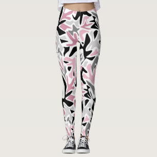 Abstract, zwart en roze, jeugd, moderne schroefdra leggings
