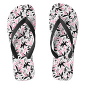 Abstract, zwart en roze, jeugd, moderne schroefdra teenslippers (Voetbed)
