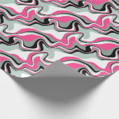 Abstract zwart en roze vloeistof cadeaupapier (Hoek)