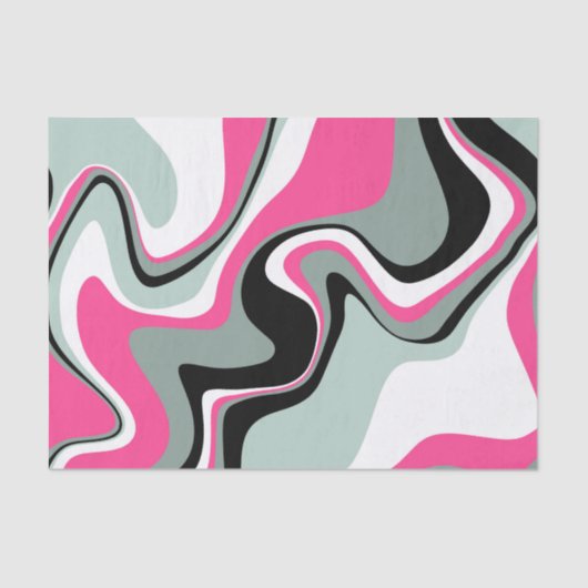 Abstract zwart en roze vloeistof tissuepapier (Voorkant)