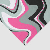 Abstract zwart en roze vloeistof tissuepapier (Detail)