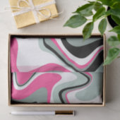 Abstract zwart en roze vloeistof tissuepapier (Geschenk)