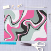 Abstract zwart en roze vloeistof tissuepapier (Craft)