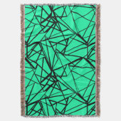 Abstract zwart en turquoise deken (Voorkant Verticaal)