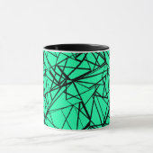 Abstract zwart en turquoise mok (Midden)