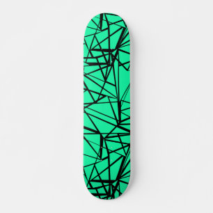 Abstract zwart en turquoise skateboard