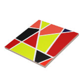 Abstract zwart-geel koraalminimalisme tegeltje (Zijkant)