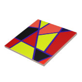 Abstract zwart-geel koraalminimalisme tegeltje (Zijkant)