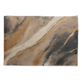 Abstract Zwart Goud Beige Kussensloop (Achterkant)