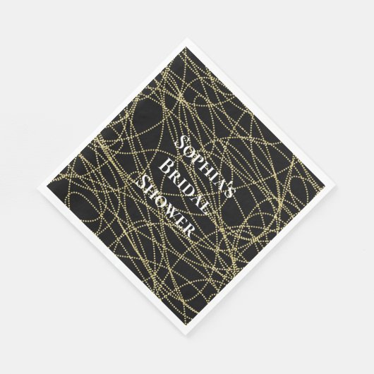 Abstract Zwart Goud Vrijgezellenfeest Servet (Hoek)