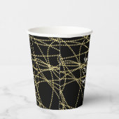 Abstract Zwart Gouden Bruidsdiner Papieren Bekers (Rechts)