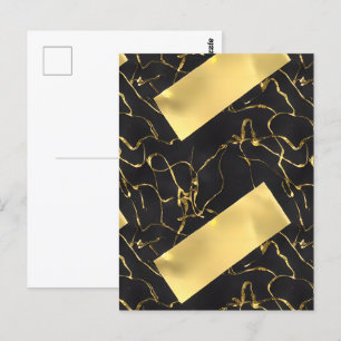 Abstract zwart-gouden patroon briefkaart