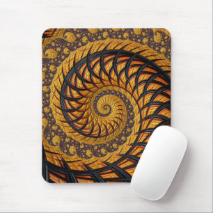 Abstract zwart-goudspiraal muismat
