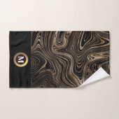 Abstract zwart-goudvormig zwart-wit bad handdoek (Handdoek)