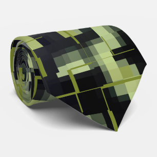 Abstract zwart grijs groen stropdas