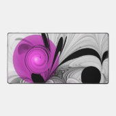Abstract zwart grijs met magenta fractal art bureaumat (Voorkant)