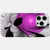 Abstract zwart grijs met magenta fractal art Case-Mate iPhone case (Achterkant (horizontaal))