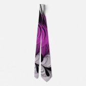 Abstract zwart grijs met magenta fractal art stropdas (Achterkant)