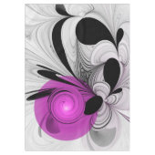 Abstract zwart grijs met magenta fractal art tafelkleed (Voorkant)