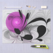 Abstract zwart grijs met magenta fractal art tissuepapier (Craft)