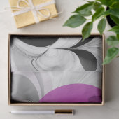 Abstract zwart grijs met magenta fractal art tissuepapier (Geschenk)