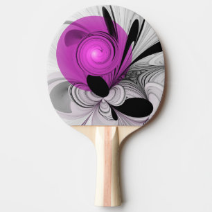 Abstract zwart grijs met magenta fractale kunst tafeltennisbatje