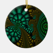 Abstract zwart, groen, en goudornament keramisch ornament (Voorkant)