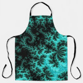 Abstract zwart groen fractaal patroon schort (Voorkant)