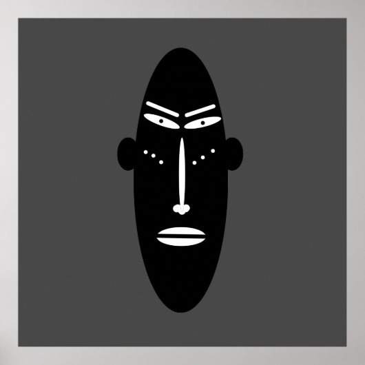 abstract zwart modern masker poster (Voorkant)