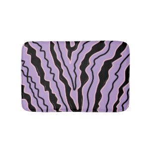 Abstract Zwart Paarse Marmeren Boho Groovy Patroon Badmat
