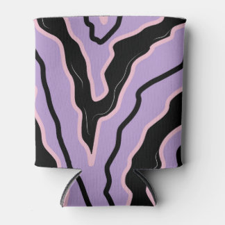 Abstract Zwart Paarse Marmeren Boho Groovy Patroon Blikjeskoeler