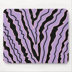 Abstract Zwart Paarse Marmeren Boho Groovy Patroon Muismat