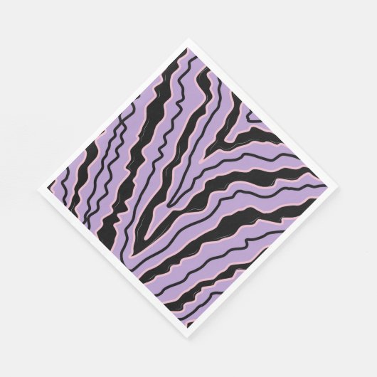 Abstract Zwart Paarse Marmeren Boho Groovy Patroon Servet (Hoek)