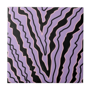 Abstract zwart Paarse marmeren streep vet modern Tegeltje
